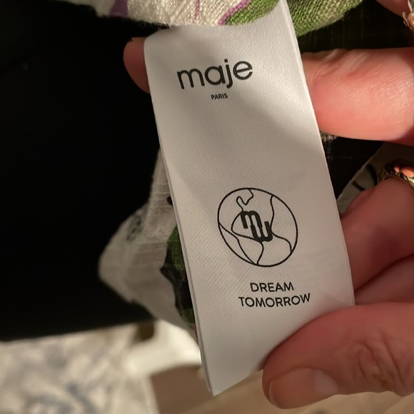 Maje Loflower Cotton Square-Neck Top with Puff Sleeves Size 2 = Size 6 US - Picture 10 of 11